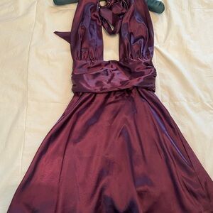 Elegant Purple Halter Dress